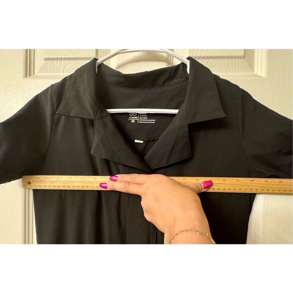 Albion Black Collar Roll Tab Short Sleeve Zipper Jogger Jumpsuit Women’s Small - Picture 8 of 13